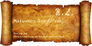 Malovecz Loránd névjegykártya
